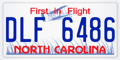 NC license plate DLF6486