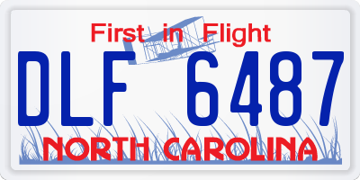 NC license plate DLF6487