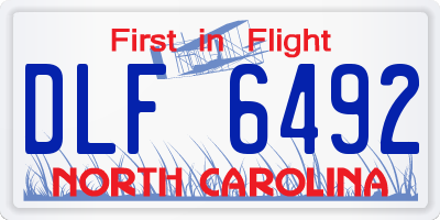 NC license plate DLF6492