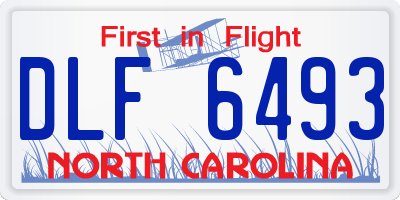 NC license plate DLF6493