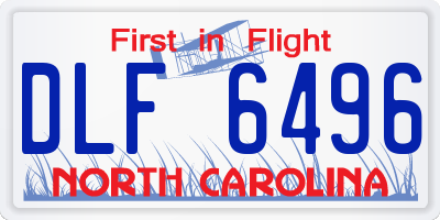 NC license plate DLF6496