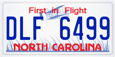 NC license plate DLF6499