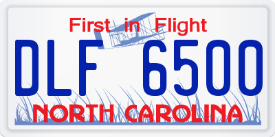 NC license plate DLF6500
