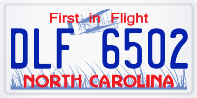 NC license plate DLF6502