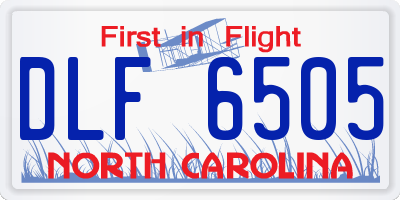 NC license plate DLF6505