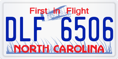 NC license plate DLF6506