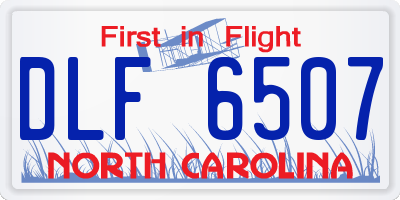 NC license plate DLF6507