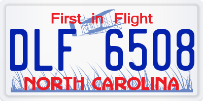 NC license plate DLF6508