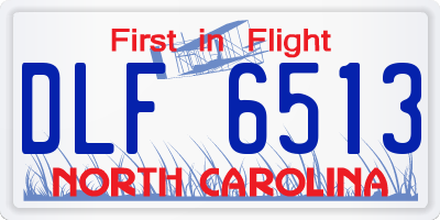 NC license plate DLF6513