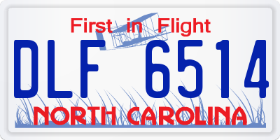 NC license plate DLF6514