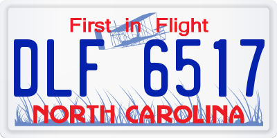 NC license plate DLF6517