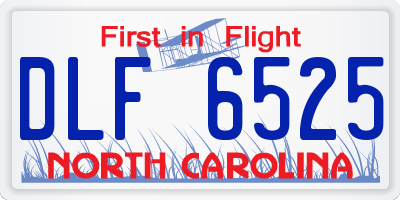 NC license plate DLF6525