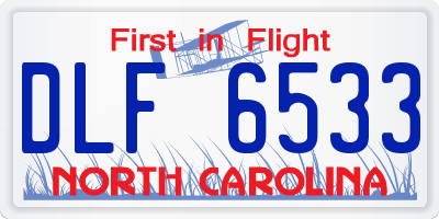 NC license plate DLF6533