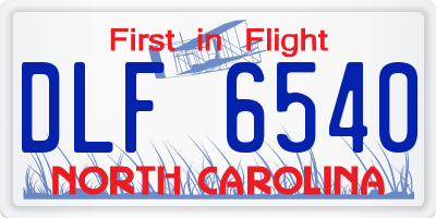 NC license plate DLF6540