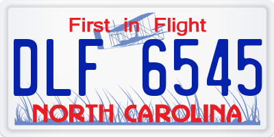 NC license plate DLF6545