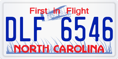 NC license plate DLF6546