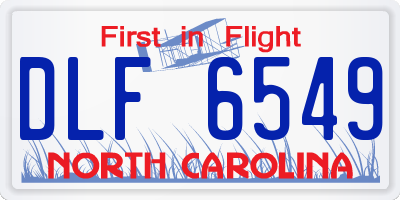 NC license plate DLF6549