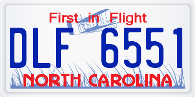 NC license plate DLF6551