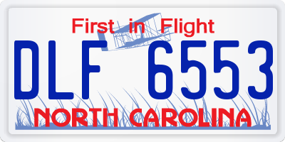 NC license plate DLF6553