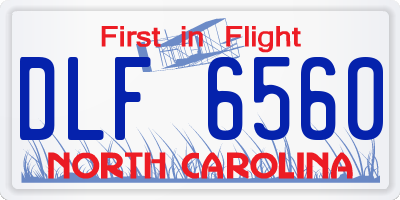 NC license plate DLF6560