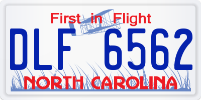 NC license plate DLF6562
