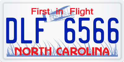 NC license plate DLF6566