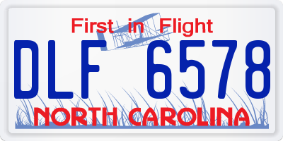 NC license plate DLF6578