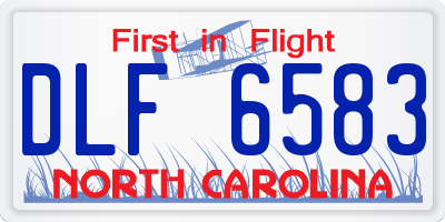 NC license plate DLF6583