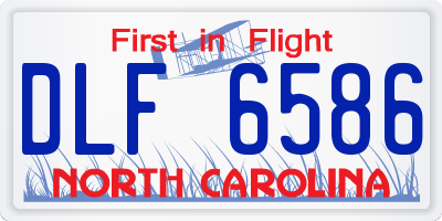 NC license plate DLF6586