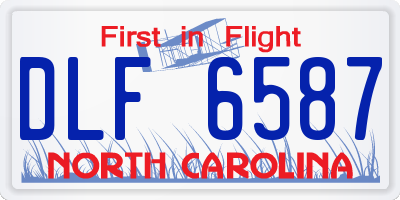 NC license plate DLF6587
