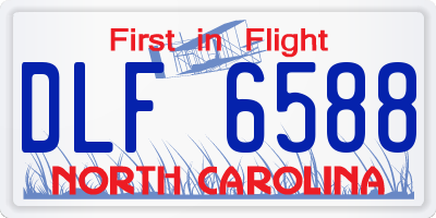 NC license plate DLF6588