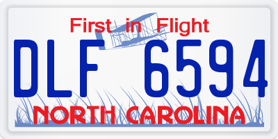 NC license plate DLF6594