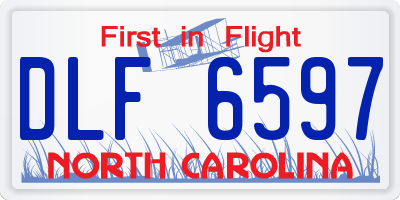 NC license plate DLF6597