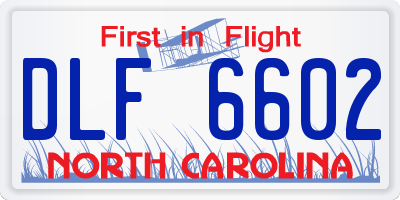 NC license plate DLF6602