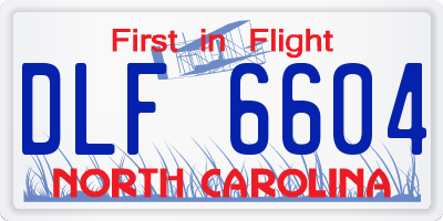 NC license plate DLF6604
