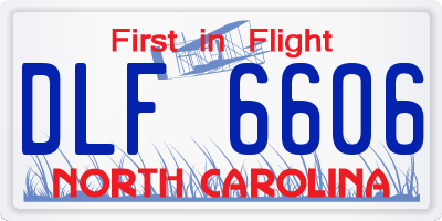 NC license plate DLF6606