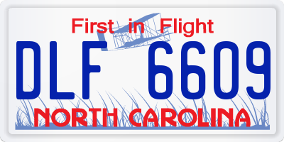 NC license plate DLF6609