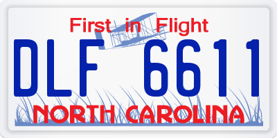 NC license plate DLF6611