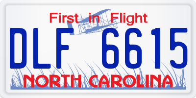 NC license plate DLF6615