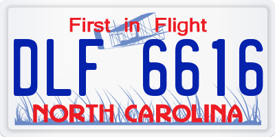 NC license plate DLF6616