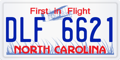 NC license plate DLF6621