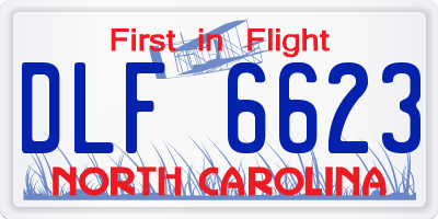 NC license plate DLF6623