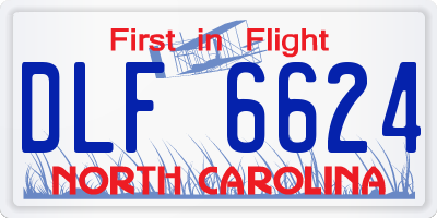 NC license plate DLF6624
