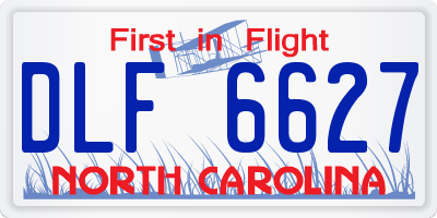 NC license plate DLF6627