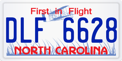 NC license plate DLF6628
