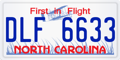 NC license plate DLF6633