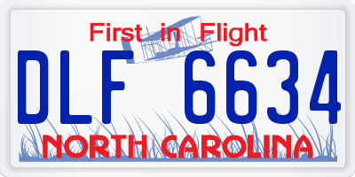 NC license plate DLF6634