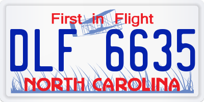 NC license plate DLF6635