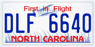 NC license plate DLF6640