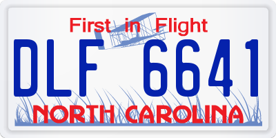 NC license plate DLF6641